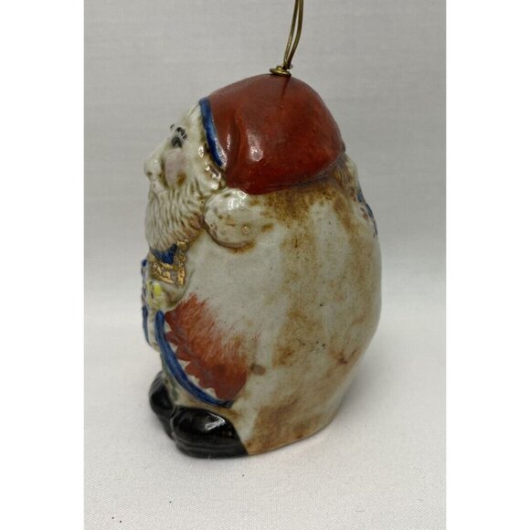 Vintage Salamander Pottery Bell Santa Christmas Ornament Folk Art 1982 - Picture 3 of 10
